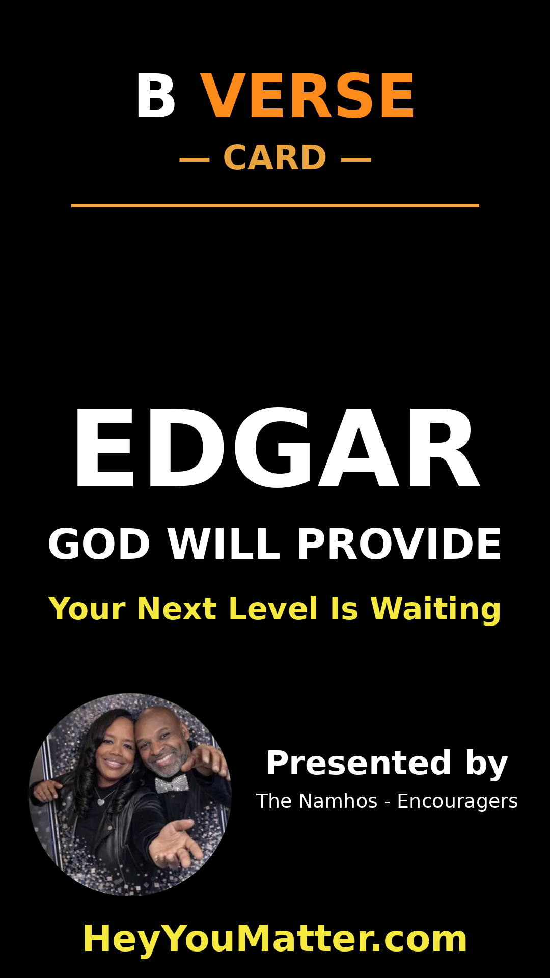 A B Verse card for Edgar